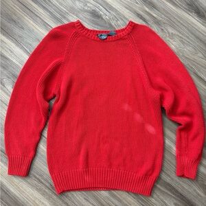 100% cotton Red Knit Sweater